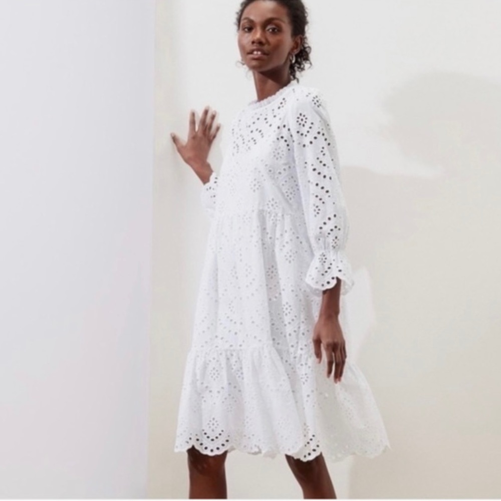 Banana Republic white eyelet dress, size XXS Petite